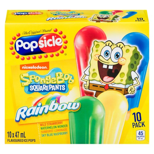 Popsicle Ice Pops Spongebob Squarepants Rainbow 10 x 47 ml