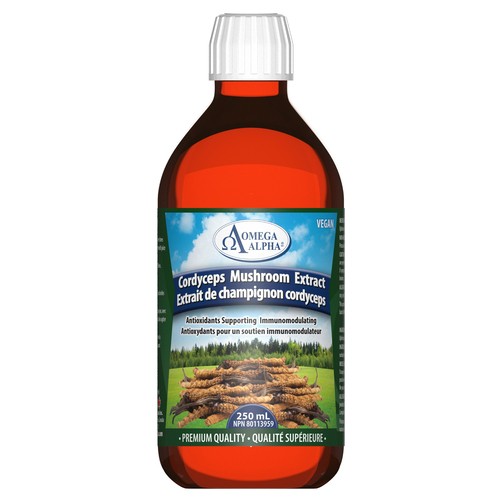 Omega Alpha Mushroom Extract Cordyceps Supplement 250 ml