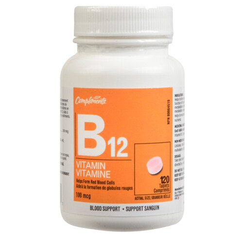 Compliments Vitamin B12 100 mg Vitamins 120 Tablets