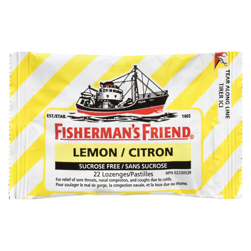 Fisherman's Friend Sucrose Free Lozenges Lemon 22 EA