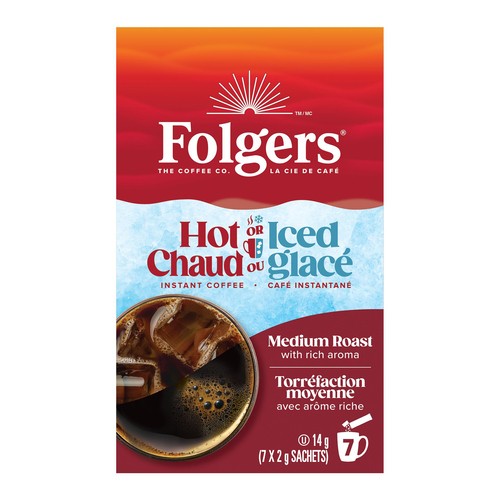 Folgers Instant Coffee Medium Roast Rich Aroma 7 x 2 g