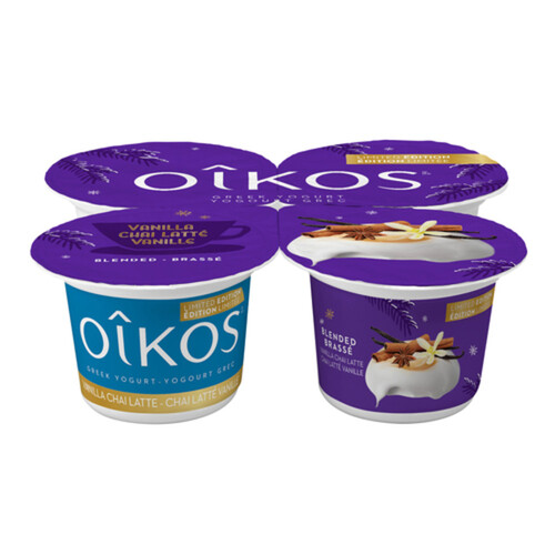 Oikos Greek Yogurt Vanilla Chai Flavour Limited Edition 4 x 100 g
