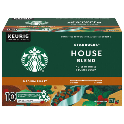 Starbucks Coffee Pods House Blend Medium Roast 10 K-Cups 