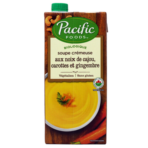 Pacific Foods Organic Creamy Soup Cashew Carrot Ginger 1 L