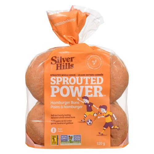 Silver Hill Plain Sprouted Hamburger Buns 520 g (frozen)