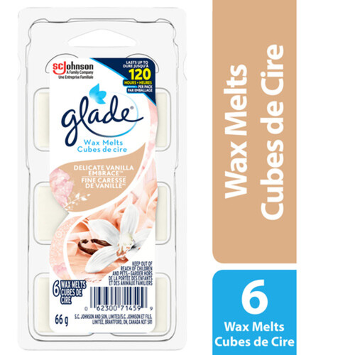Glade Wax Melt Refills Air Freshener Delicate Vanilla Embrace 6 Melts EA