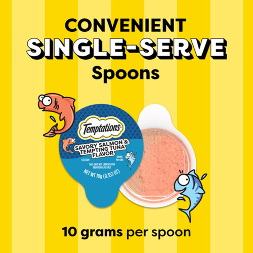 Temptations Lickable Spoons Adult Cat Treats Salmon and Tuna 40 g