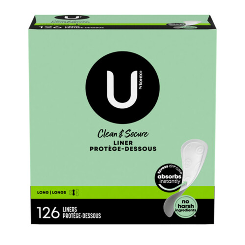 U by Kotex Clean & Secure Liners Long 126 Count