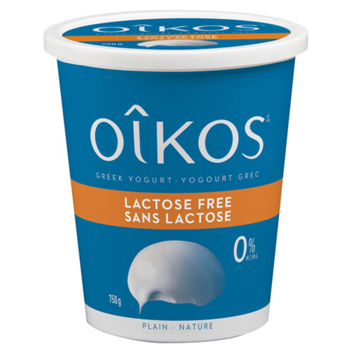 Oikos Lactose-Free 0% Greek Yogurt Plain 750 g