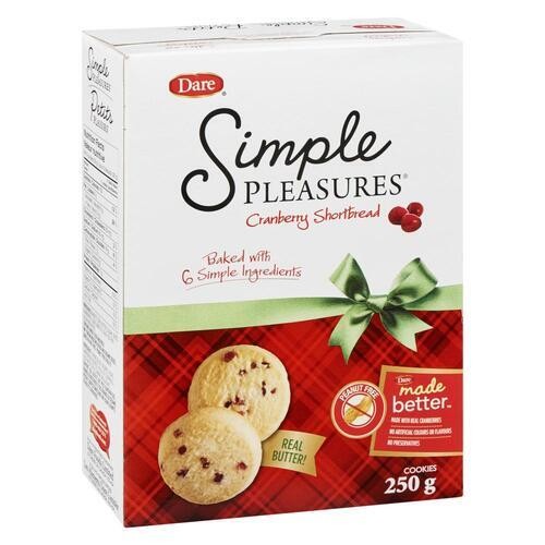 Dare Simple Pleasures Cookies Cranberry Shortbread 250 g