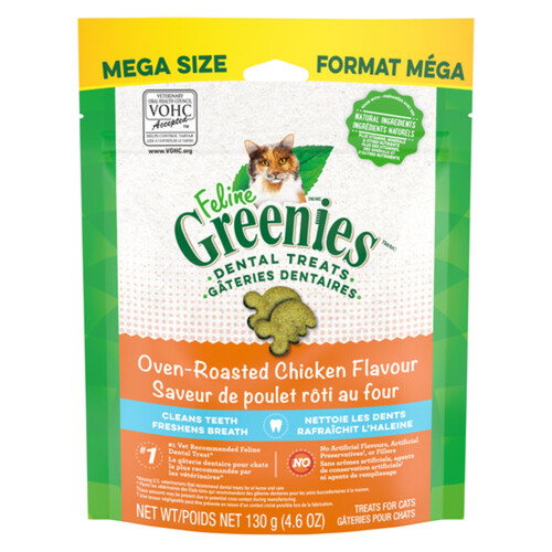 Feline Greenies Cat Treats Natural Dental Care Chicken 130 g