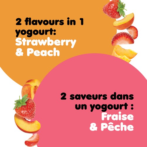 iÖGO 1% Creamy Duo Yogurt Tub Strawberry-Peach 650 g