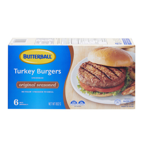 Butterball Frozen Turkey Burgers 6 Patties 852 g