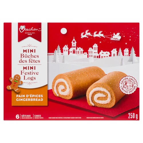 Vachon Mini Gingerbread Festive Logs 250 g