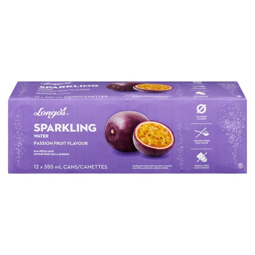 Longo's Sparkling Water Passionfruit 12 x 355 ml (cans)
