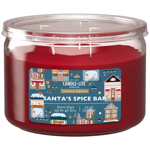 Candle-Lite 3-Wick Jar Santa's Spice Bar 10 oz 1 Count