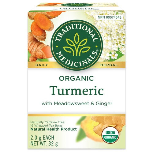 Traditional Medicinals Tea Turmeric With Meadowsweet & Ginger 16 Tea Bags