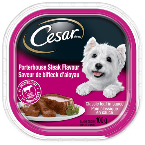 Cesar Wet Dog Food Classic Loaf In Sauce Porterhouse Steak 100 g