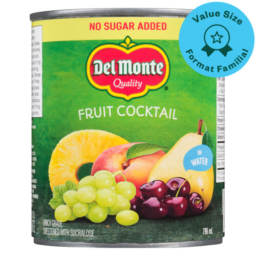 Del Monte No Sugar Added Fruit Cocktail Packed In Water 796 ml