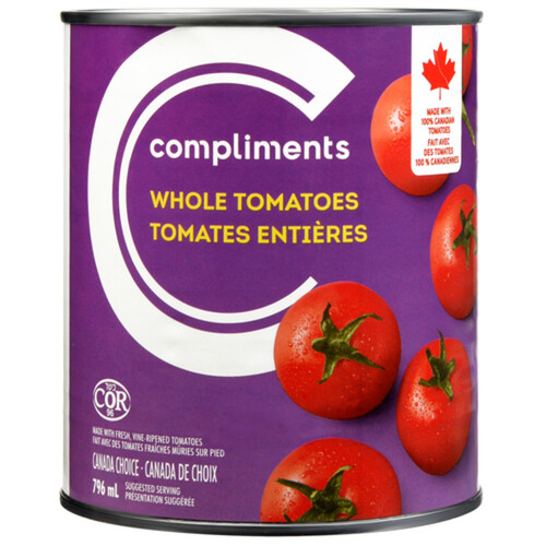 Compliments Canned Whole Tomatoes 796 ml