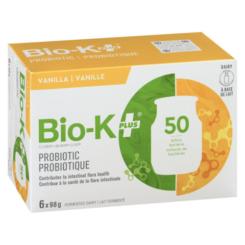 Bio-K Plus Gluten-Free Probiotic Vanilla 6 x 98 g