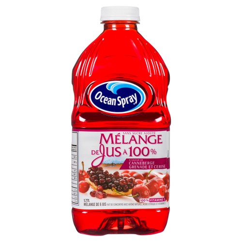 Ocean Spray 100% Juice Blend Cranberry Pomegranate Cherry 1.77 L (bottle)