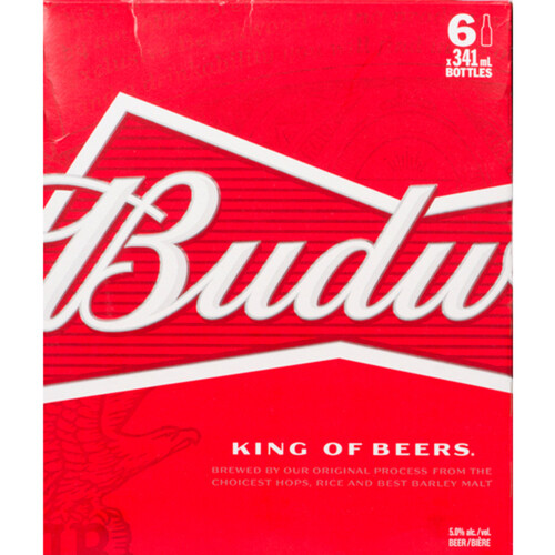 Budweiser Alcohol Beer 5% 6 x 341 ml