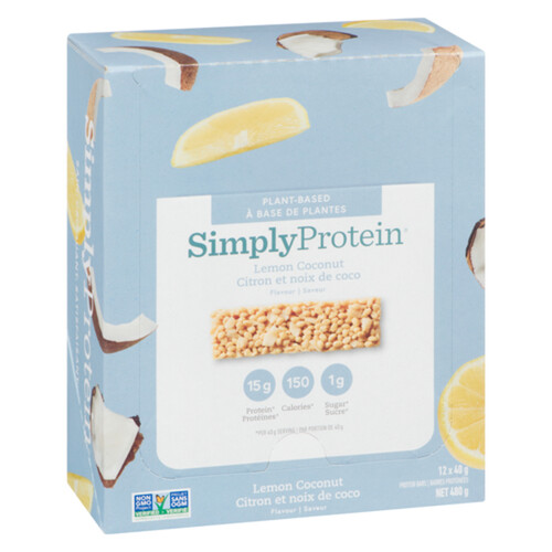 Simply Protein PlantBased Protein Bars Lemon Coconut 12 x 40 g Voilà
