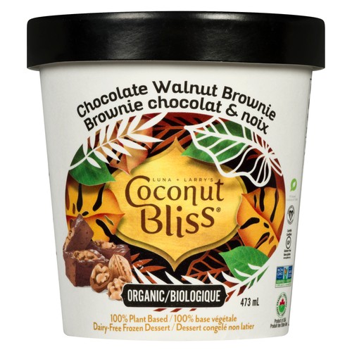 Luna & Larry's Coconut Bliss Organic Chocolate Walnut Brownie 473 ml (frozen)