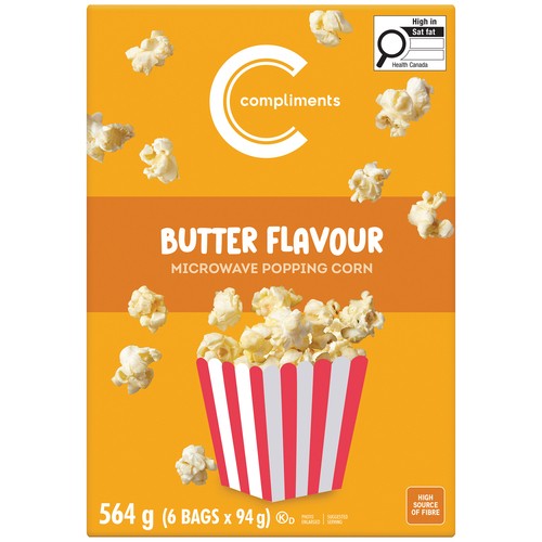 Compliments Microwave Popping Corn Butter 564 g