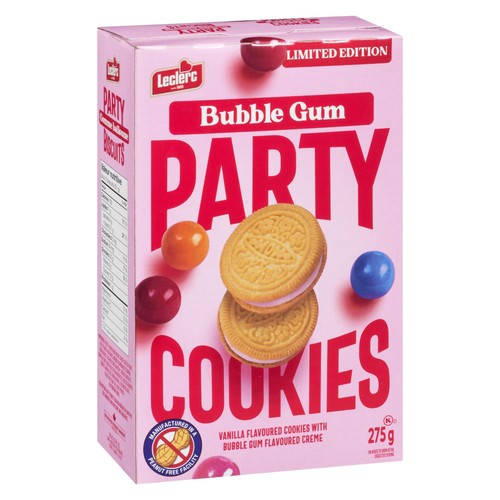 Leclerc Peanut-Free Party Cookie Bubble Gum 275 g