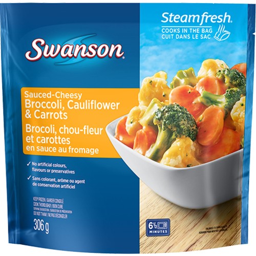 Swanson Cheesy Broccoli Cauliflower & Carrots 306 g (frozen)