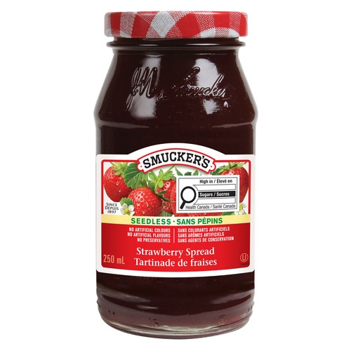 Smucker's Pure Jam Seedless Strawberry 250 ml