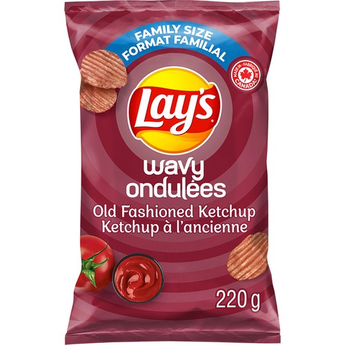 Wavy Potato Chips Lay's Old Fashioned Ketchup Flavoured 220 g