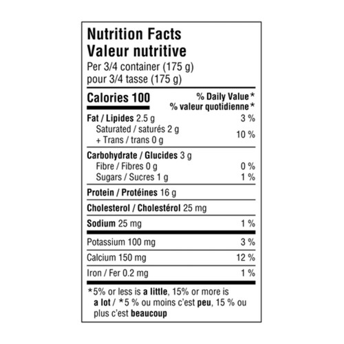 Two Good Plain Low Sugar Yogurt 1 g sugar 9 g Protein 625 g