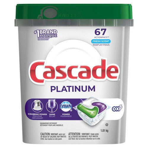 Cascade Platinum Dishwasher Detergent Fresh With Oxi 67 EA
