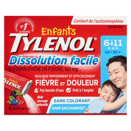 Tylenol Analgesics Children's Acetaminophen Powder Easy Dissolve Berry 16 EA