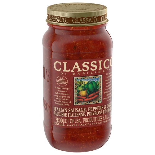 Classico Pasta Sauce Italian Sausage Peppers & Onions 650 ml