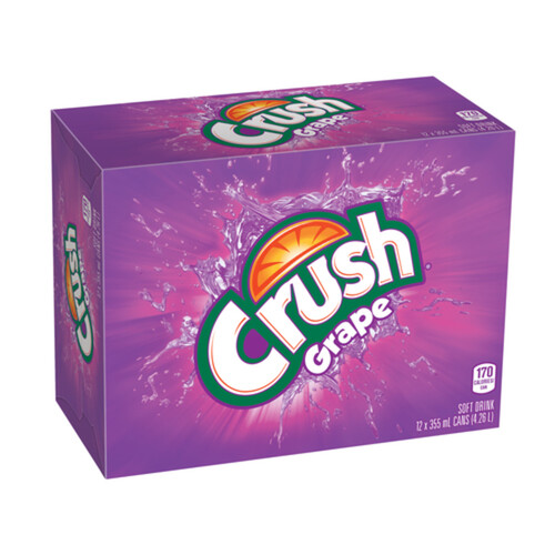 Crush Soft Drink Grape 12 x 355 ml (cans) Voilà Online Groceries & Offers