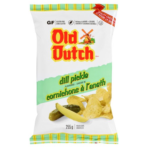 Old Dutch Gluten-Free Potato Chips Dill Pickle 255 g