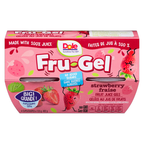 Dole Fru-Gel Fruit Juice Gel Strawberry 492 g