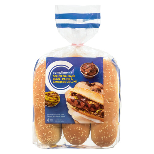 Compliments Deluxe Sesame Seed Sausage Bun 510 g