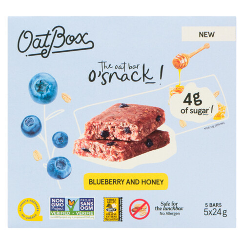 Oatbox Bars Blueberry And Honey 5 x 24 g