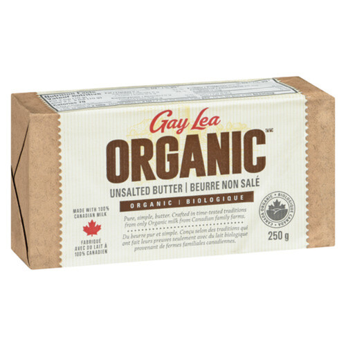 Gay Lea Organic Butter Unsalted 250 g
