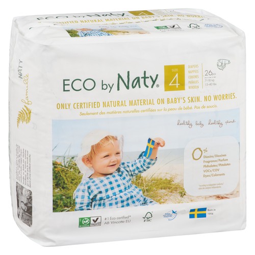 Eco by Naty Size 4 Diapers 26 EA