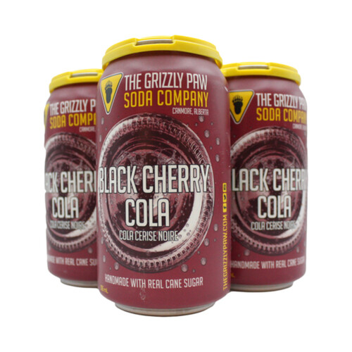 The Grizzly Paw Soda Company Cola Black Cherry 4 x 341 ml (bottles)