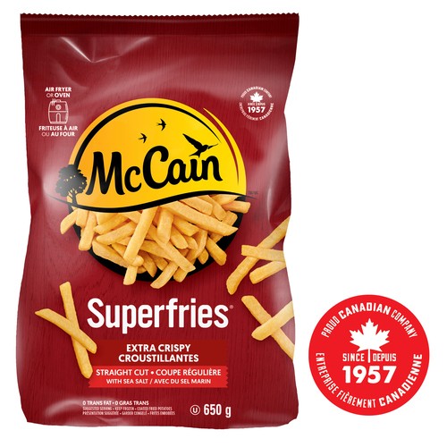 McCain Frozen Superfries Extra Crispy Fries Straight Cut 650 g