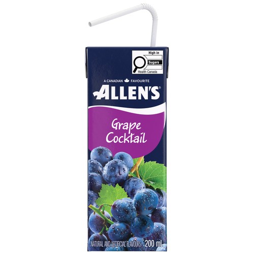 Allen's Grape Cocktail Juice Boxes 8 x 200 ml