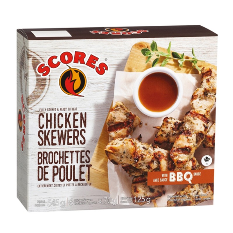 Scores Frozen BBQ Chicken Skewers 545 g - Voilà Online Groceries & Offers
