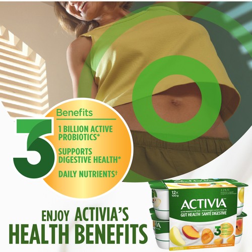 Activia Probiotics Yogurt Yellow Apple Apricot Mango Peach Value Size 12 x 100 g